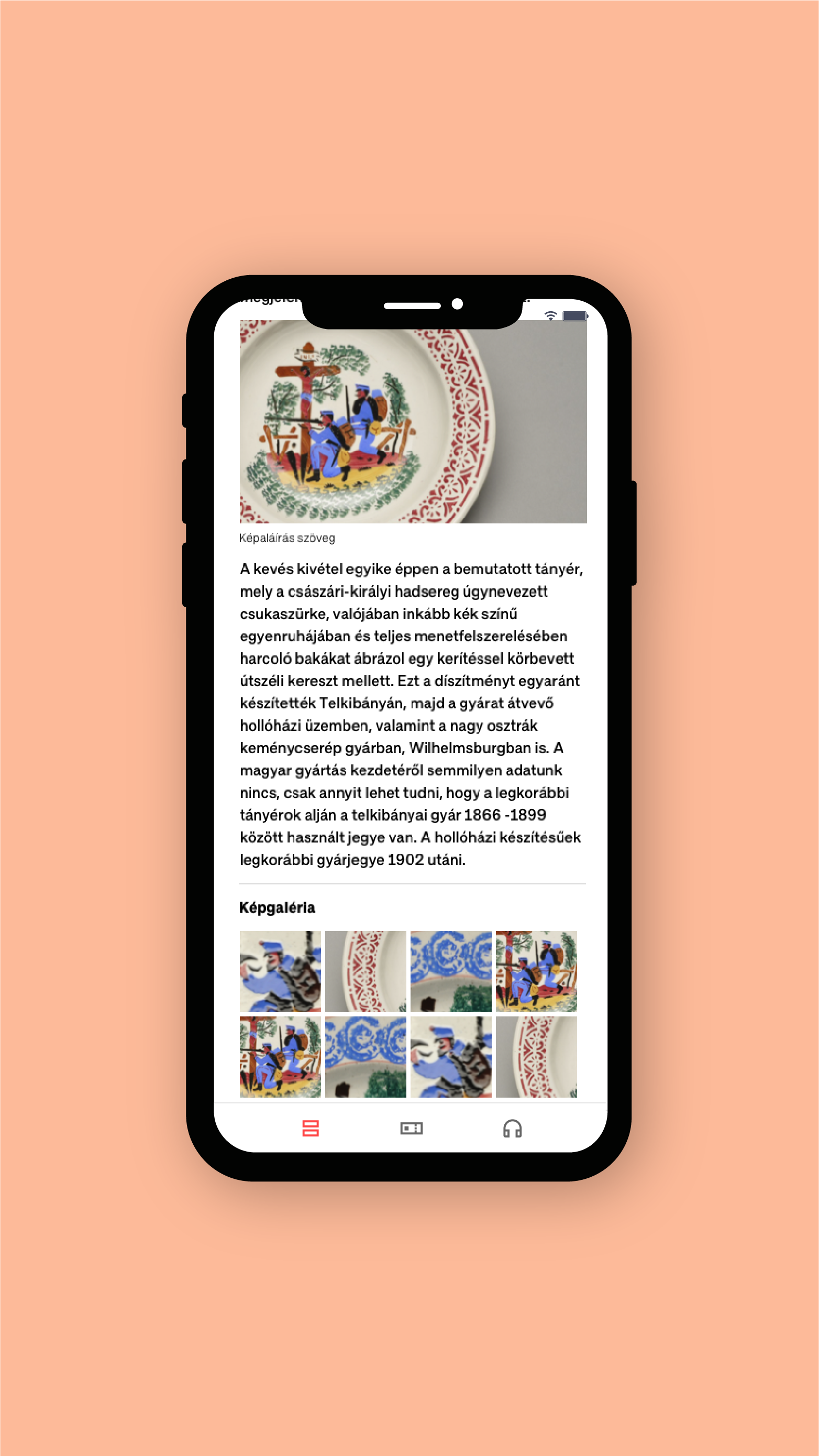 Museum app content view